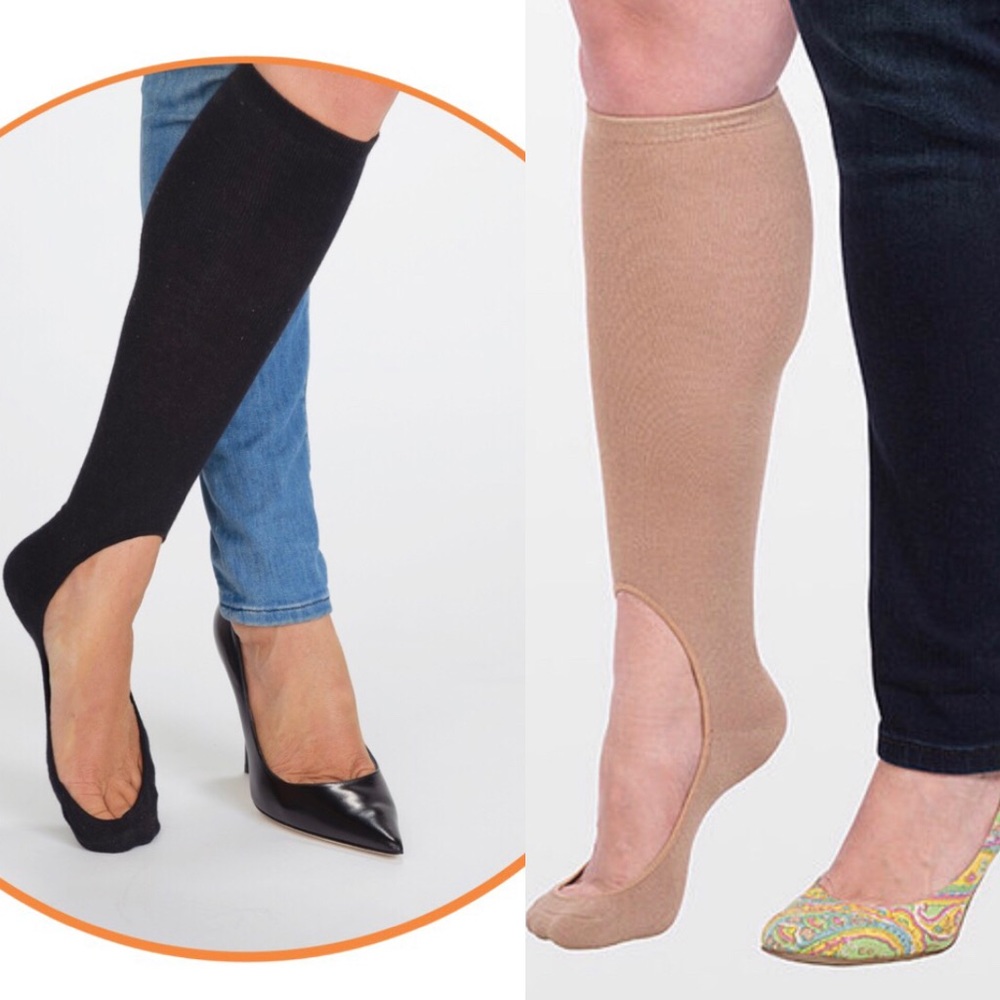 2 pairs Key socks (nude & black) NWT
